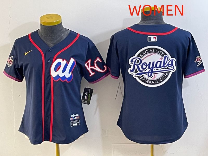 Women 2025 Kansas City Royals Blank Drak Blue All star Nike MLB Jersey style 03